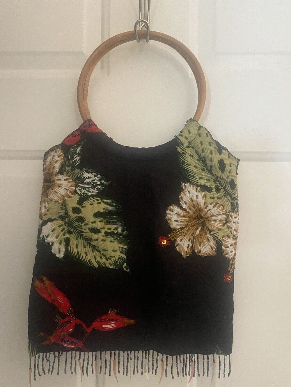 Peaceful People Wood Handle Bag